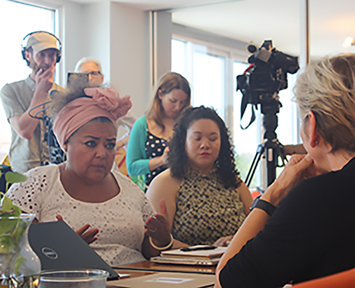 U.S. Energy Secretary Jennifer Granholm discussed place-based approaches to implementing federal climate policy with UPROSE Executive Director Elizabeth Yeampierre in Brooklyn, N.Y., as part of the Biden administration's efforts to engage frontline communities. Source: S&P Global Market Intelligence