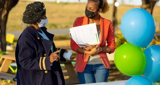 Women having conversation